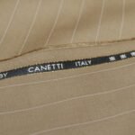 Canetti Italy Terry Rayon Striped Fabric - Beige Broad Stripe | Rich Textured Cloth for Custom Tailoring - Image 4