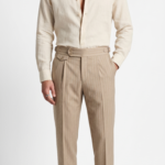 Canetti Italy Terry Rayon Striped Fabric - Beige Broad Stripe | Rich Textured Cloth for Custom Tailoring - Image 5