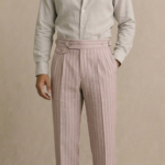 Canetti Italy Poly Cotton Striped Fabric - Pink Broad Stripe | Rich Textured Cloth for Custom Tailoring - Image 4