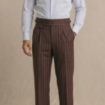 Canetti Italy Terry Rayon Striped Fabric - Brown Broad Stripe | Rich Textured Cloth for Custom Tailoring - Image 4