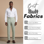 Canetti Italy Poly Cotton Striped Fabric - Green Broad Stripe | Rich Textured Cloth for Custom Tailoring - Image 3