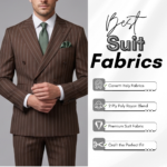 Canetti Italy Terry Rayon Striped Fabric - Coffee Brown Broad Stripe | Rich Textured Cloth for Custom Tailoring - Image 3