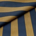J. Hampstead Premium Super 100s Poly Wool Unstitched Fabric for Men | Bold Navy & Gold Striped Blazer Material | Rich Textured Cloth for Custom Tailoring - Image 4